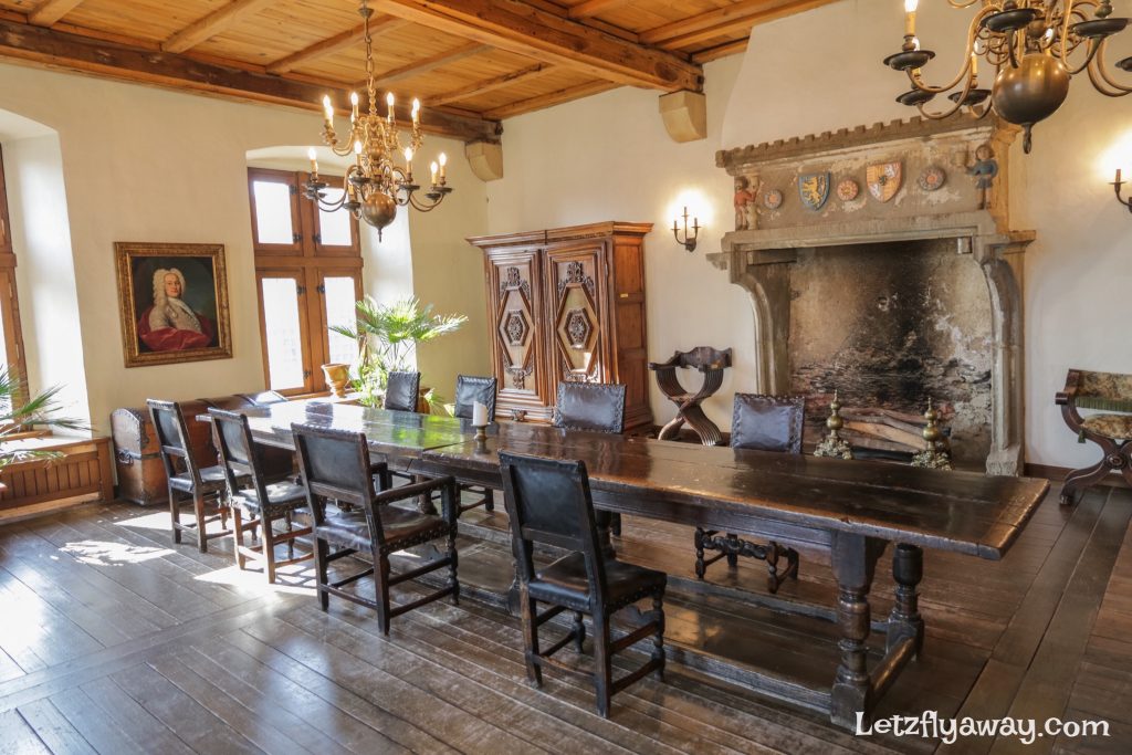 Vianden castle dining room