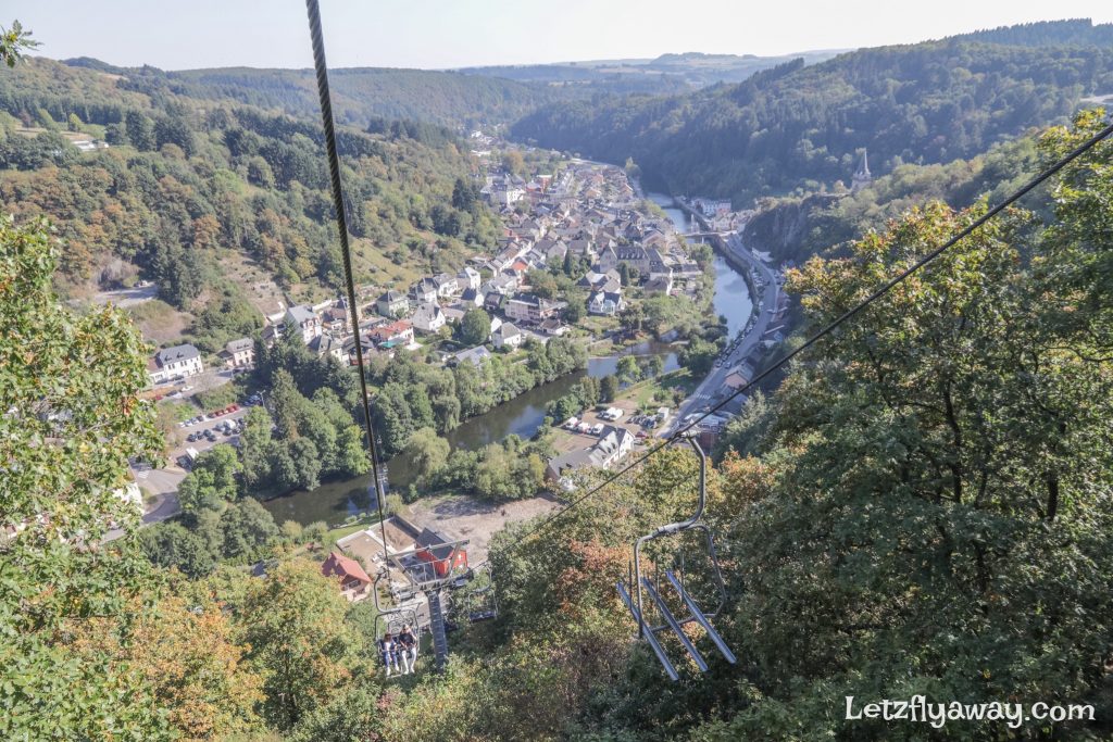 View of vianden from the chairlift