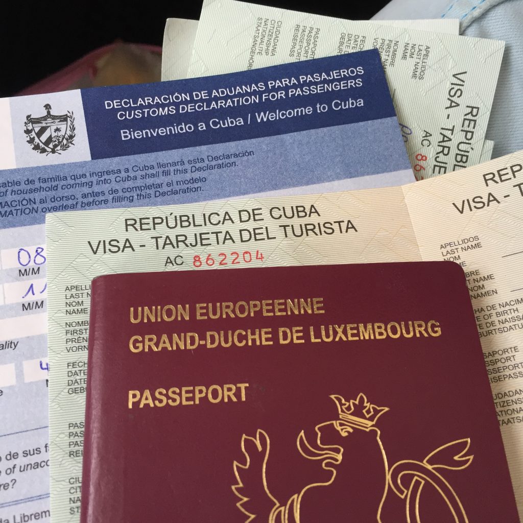 cuba visa and customs declaration form