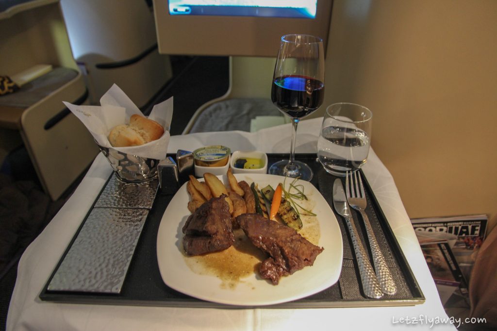 Etihad Business Class Boeing 777 meal