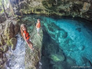 Cenote swimming with Kids