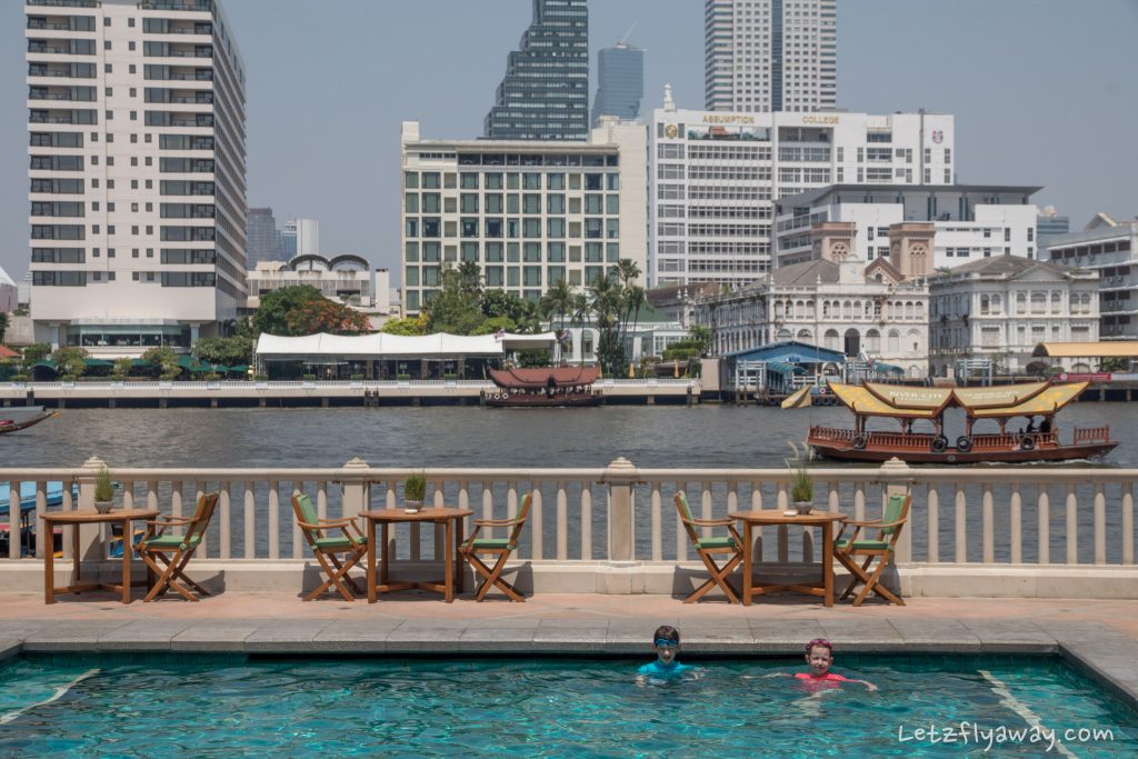 Peninsula Bangkok river view from pool