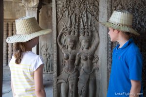 Kids visiting Angkor Wat