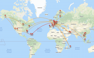 2019 Letzflyaway travel map